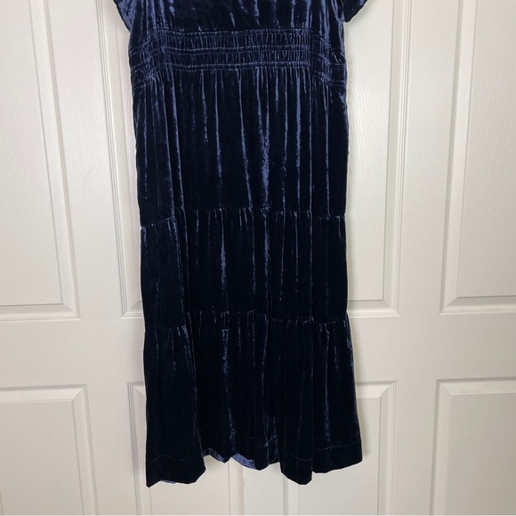 Anthropologie Somerset Navy Velvet Tiered Maxi Dress Boho Holiday NWT Sz 3X - Picture 7 of 11